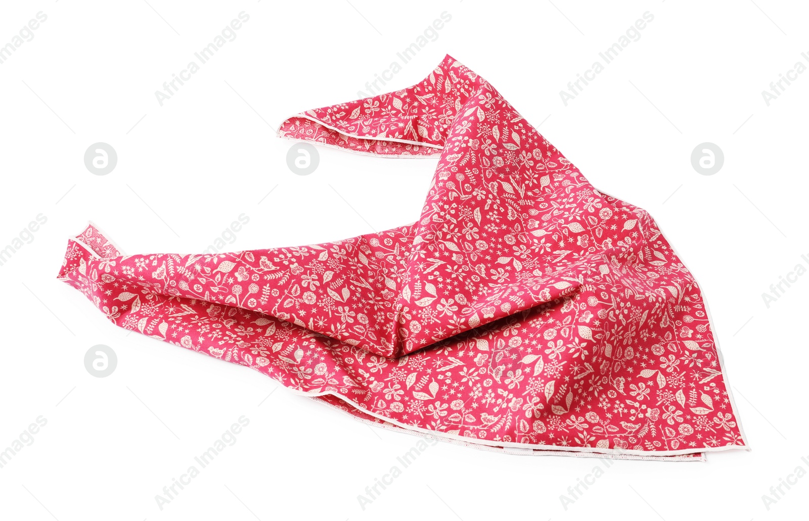 Photo of One handkerchief isolated on white. Stylish accessory