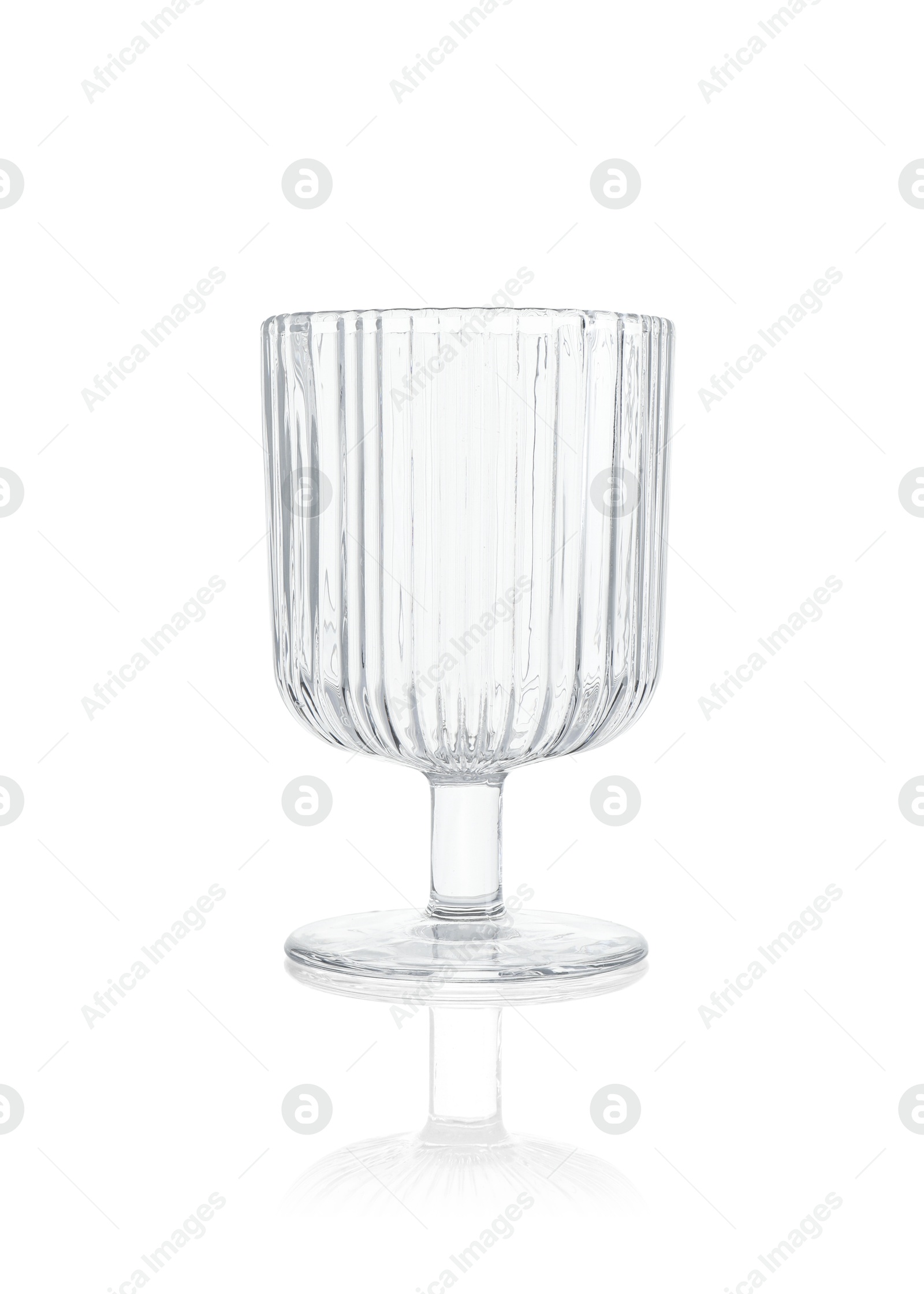 Photo of One empty clean glass isolated on white