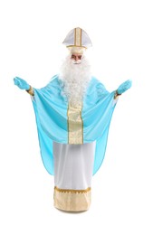 Photo of Portrait of Saint Nicholas on white background