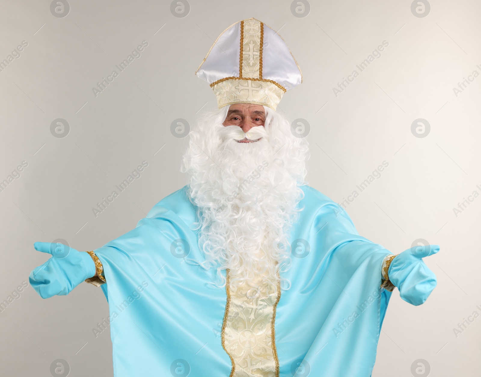 Photo of Portrait of Saint Nicholas on gray background