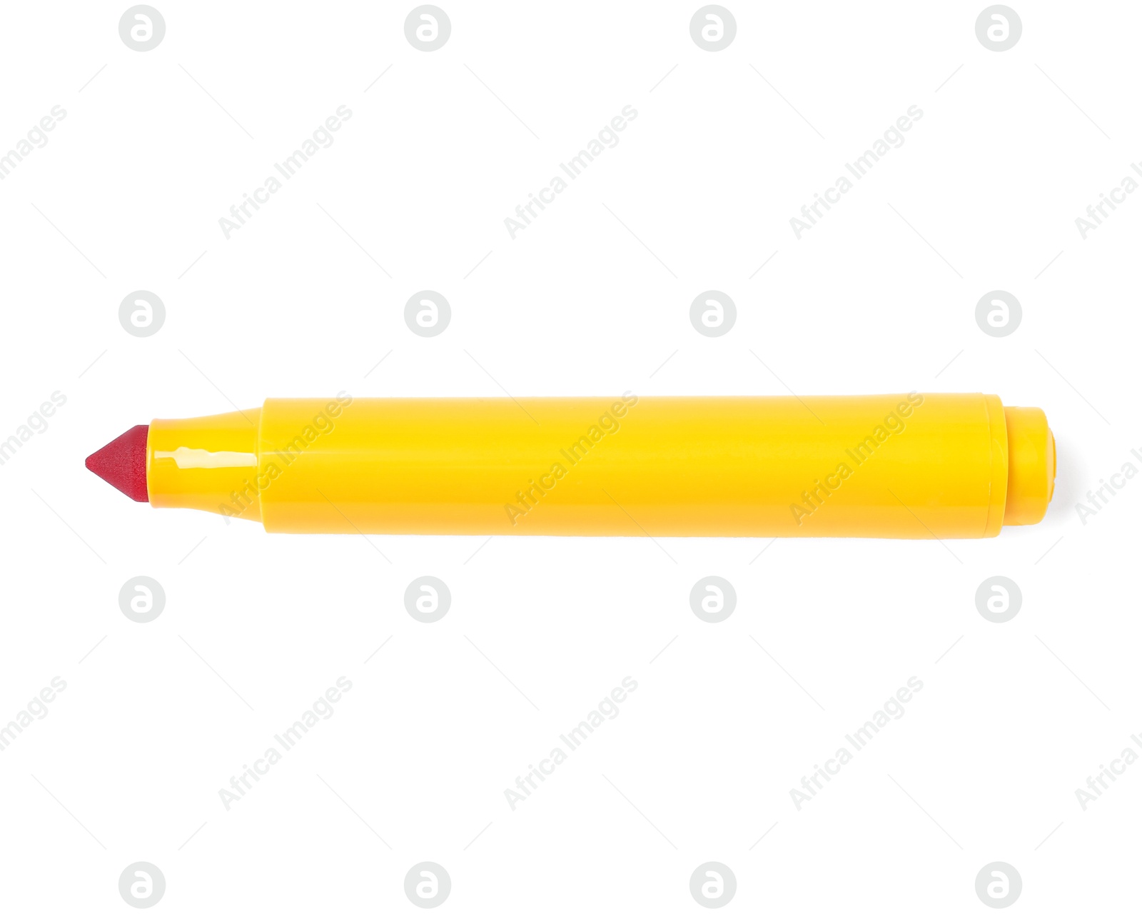 Photo of One yellow marker isolated on white, top view