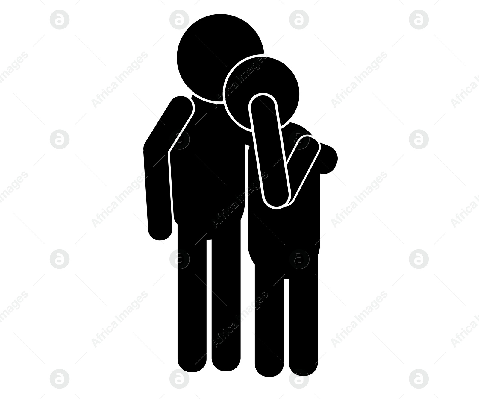 Illustration of Emotional support. Human figures on white background