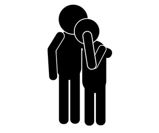 Illustration of Emotional support. Human figures on white background