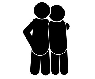 Illustration of Emotional support. Human figures on white background