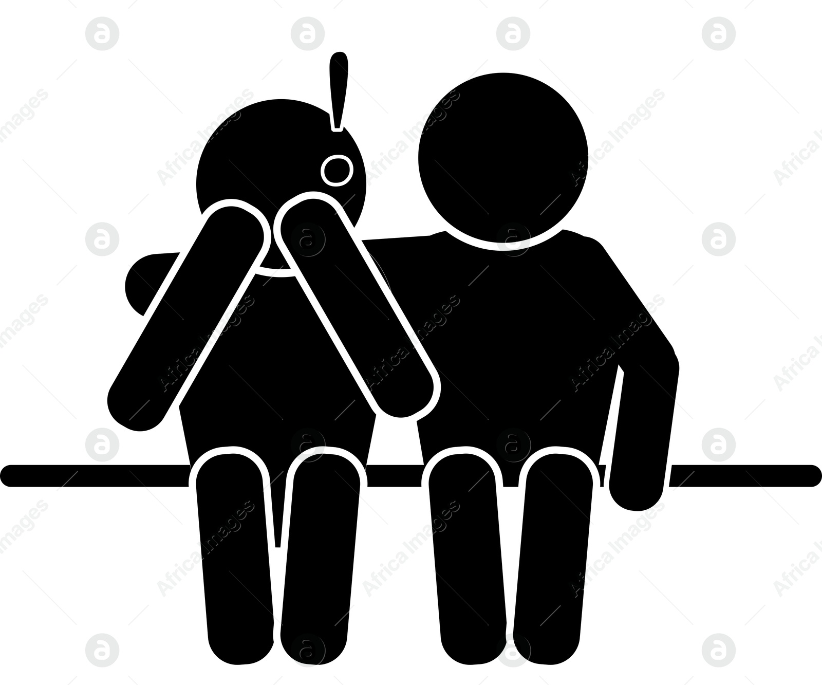 Illustration of Emotional support. Human figures on white background