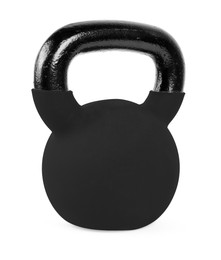 Image of One black kettlebell isolated on white. Workout equipment