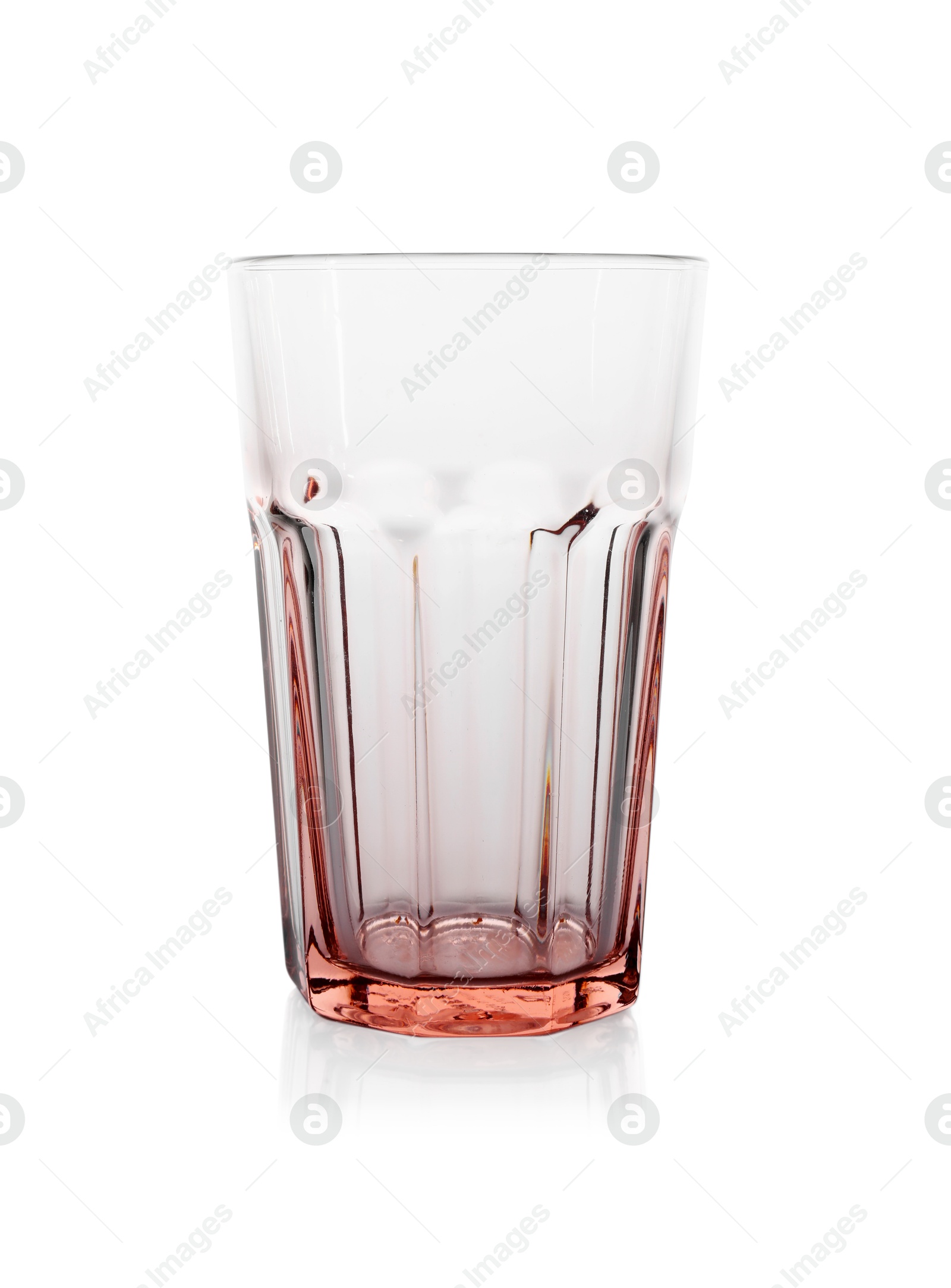 Photo of One empty clean glass isolated on white