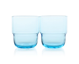 Photo of Two empty clean glasses isolated on white