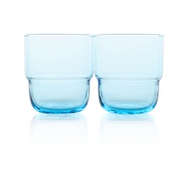 Photo of Two empty clean glasses isolated on white