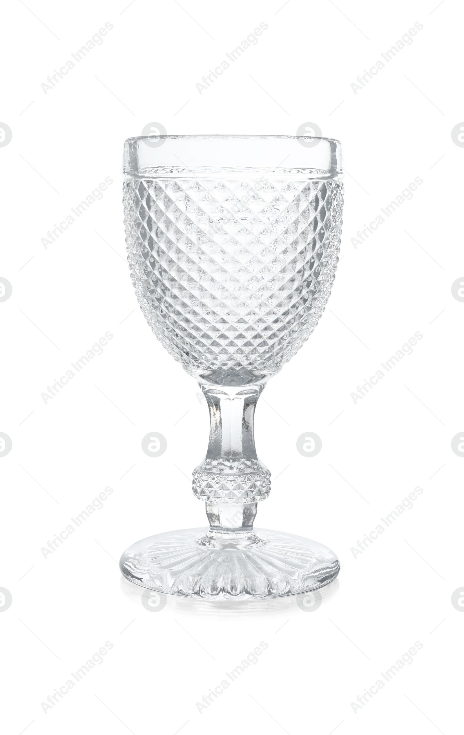 Photo of One empty clean glass isolated on white