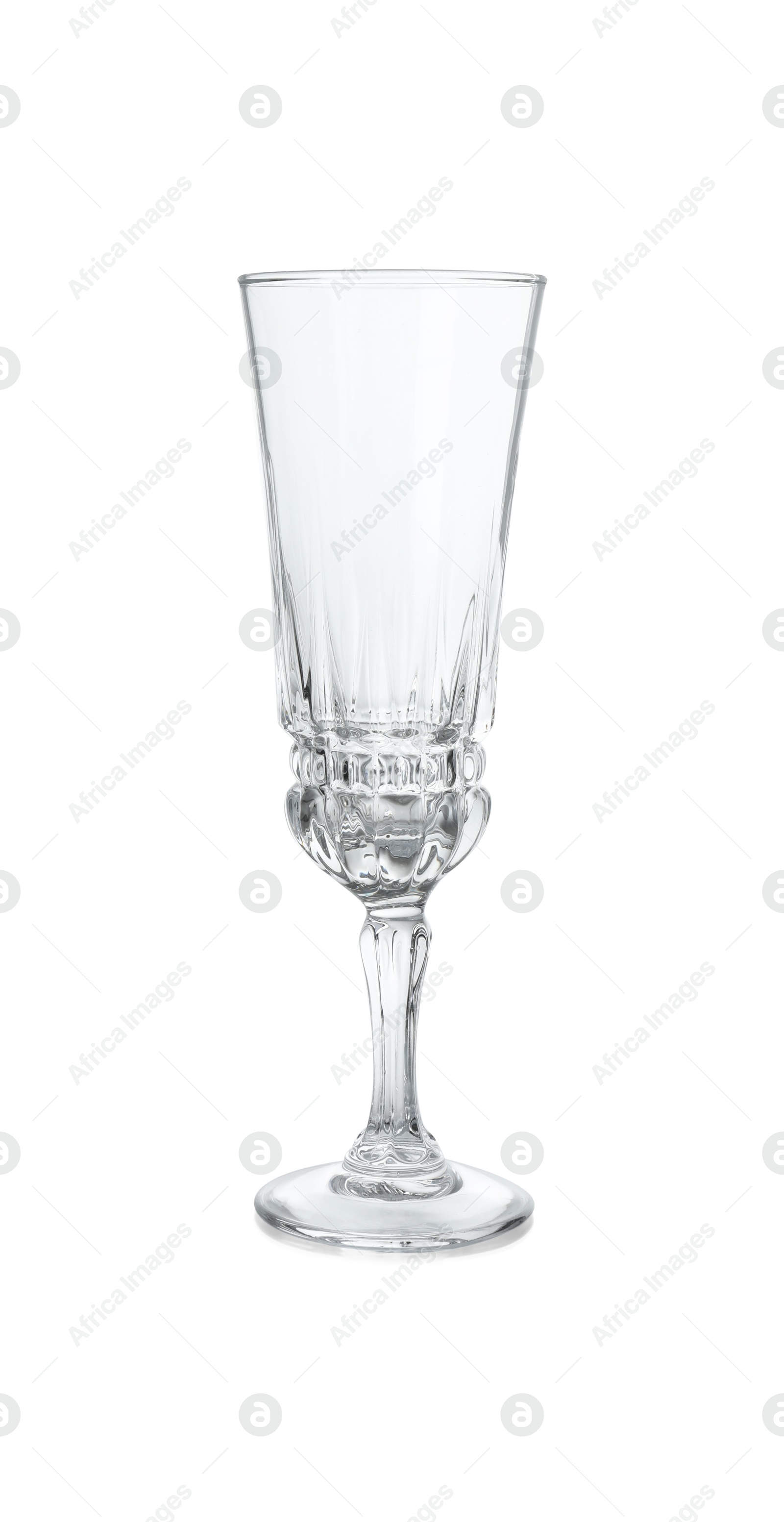 Photo of One empty clean glass isolated on white