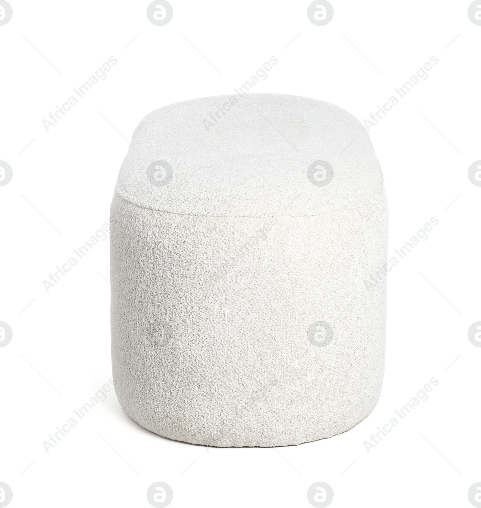 Photo of Stylish new light ottoman isolated on white