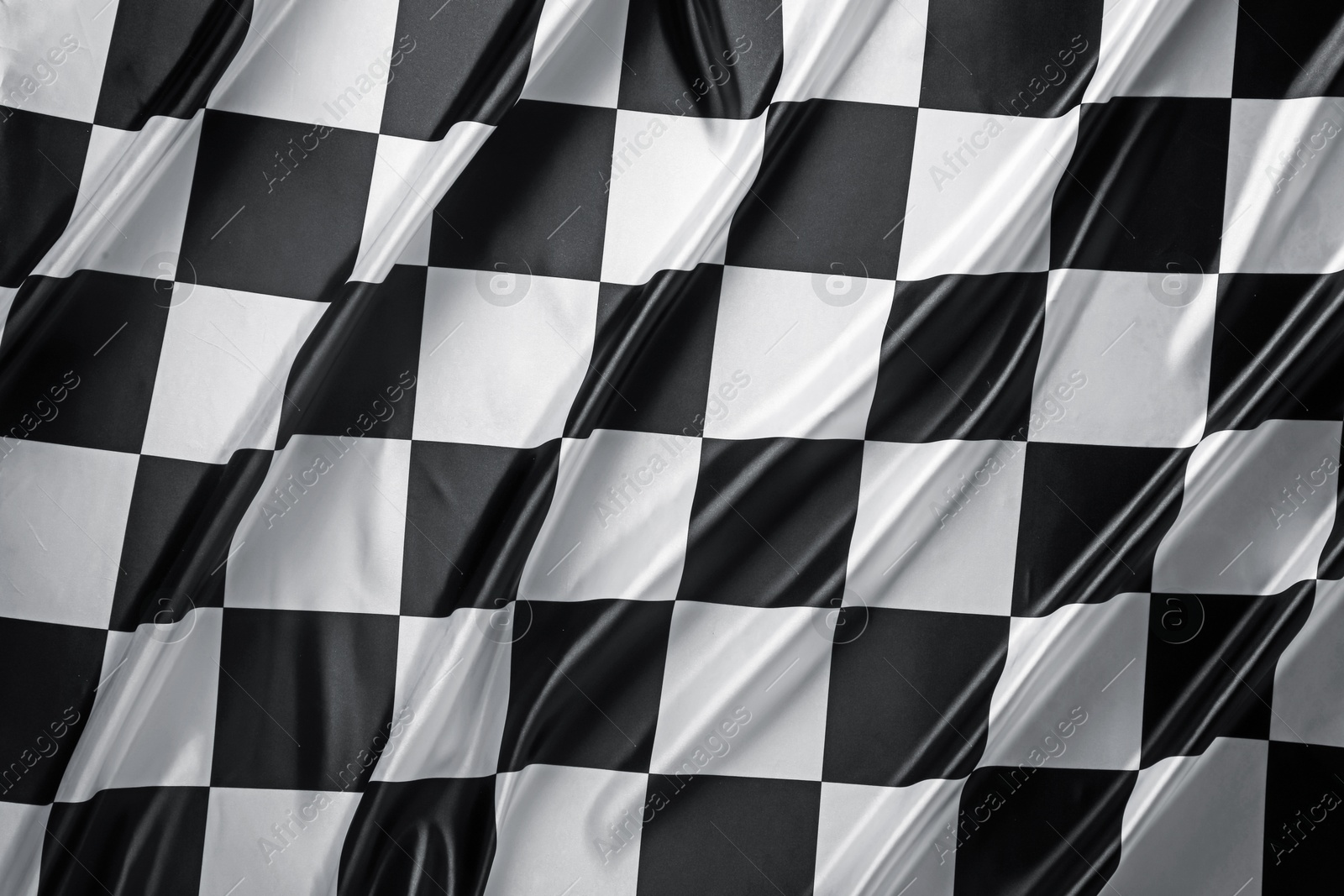 Photo of Checkered finish flag as background, top view