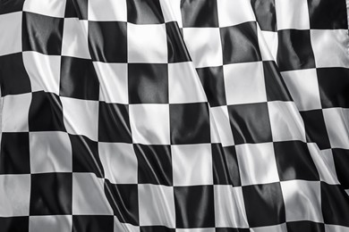 Photo of Checkered finish flag as background, top view