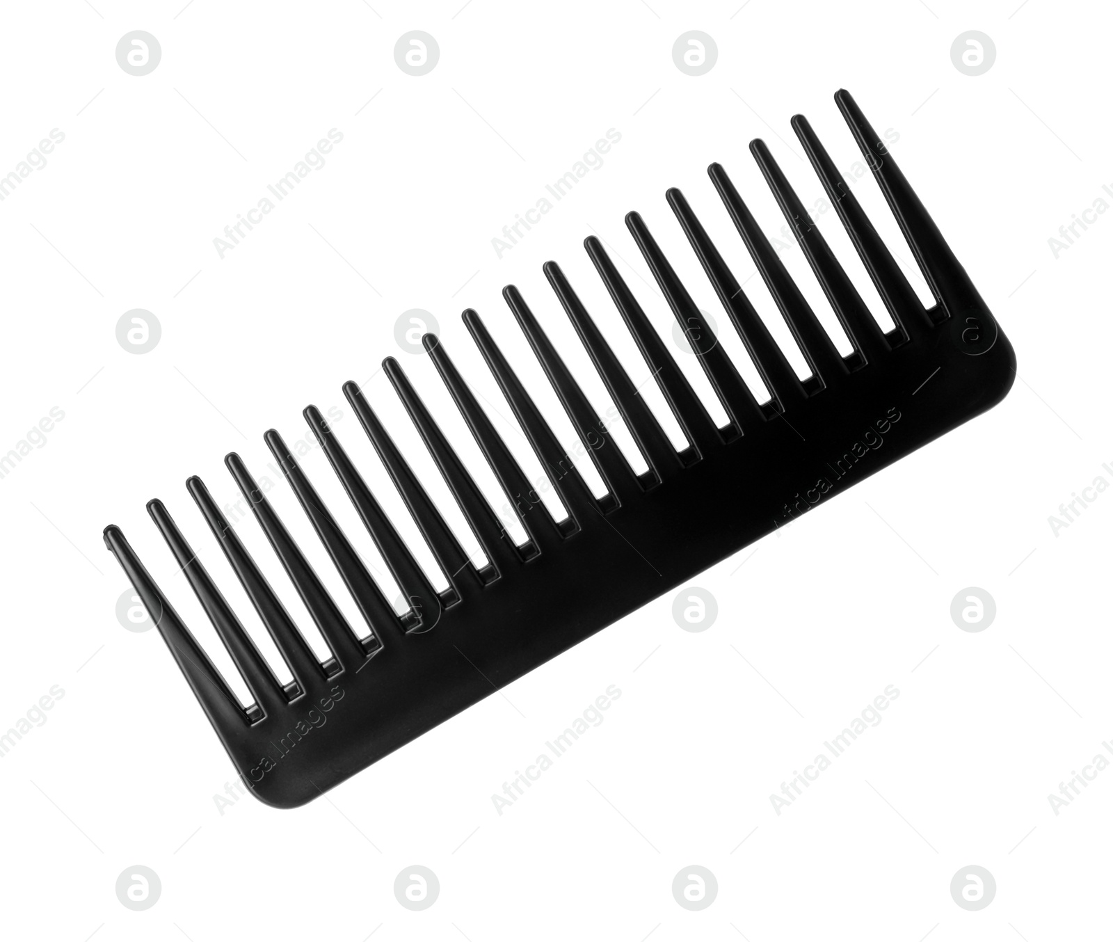 Photo of One black plastic comb isolated on white