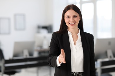 Photo of Portrait of banker in office, space for text