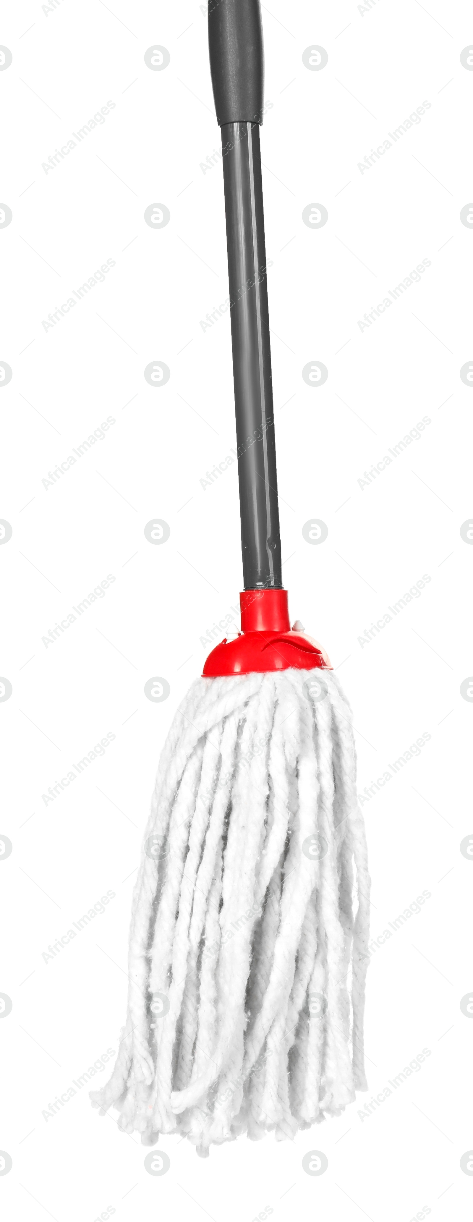 Photo of String mop isolated on white. Cleaning equipment