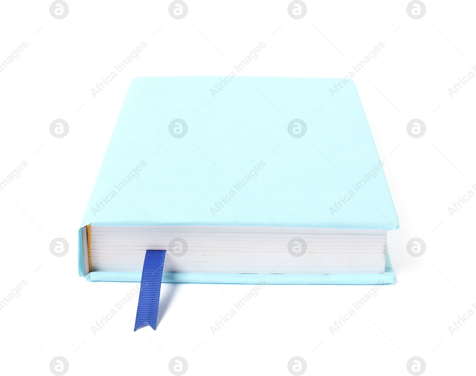 Photo of Book with ribbon bookmark isolated on white