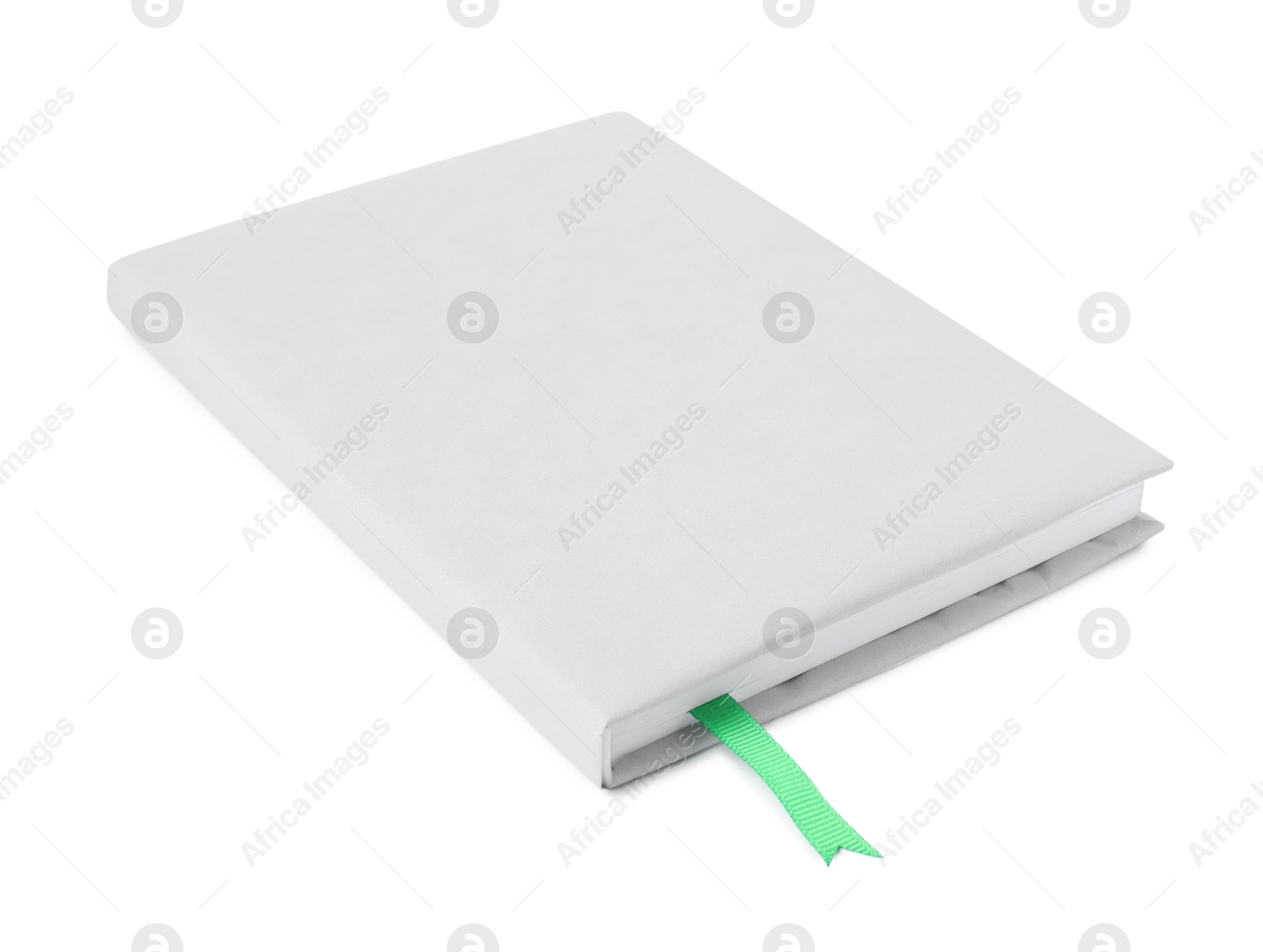 Photo of Book with ribbon bookmark isolated on white