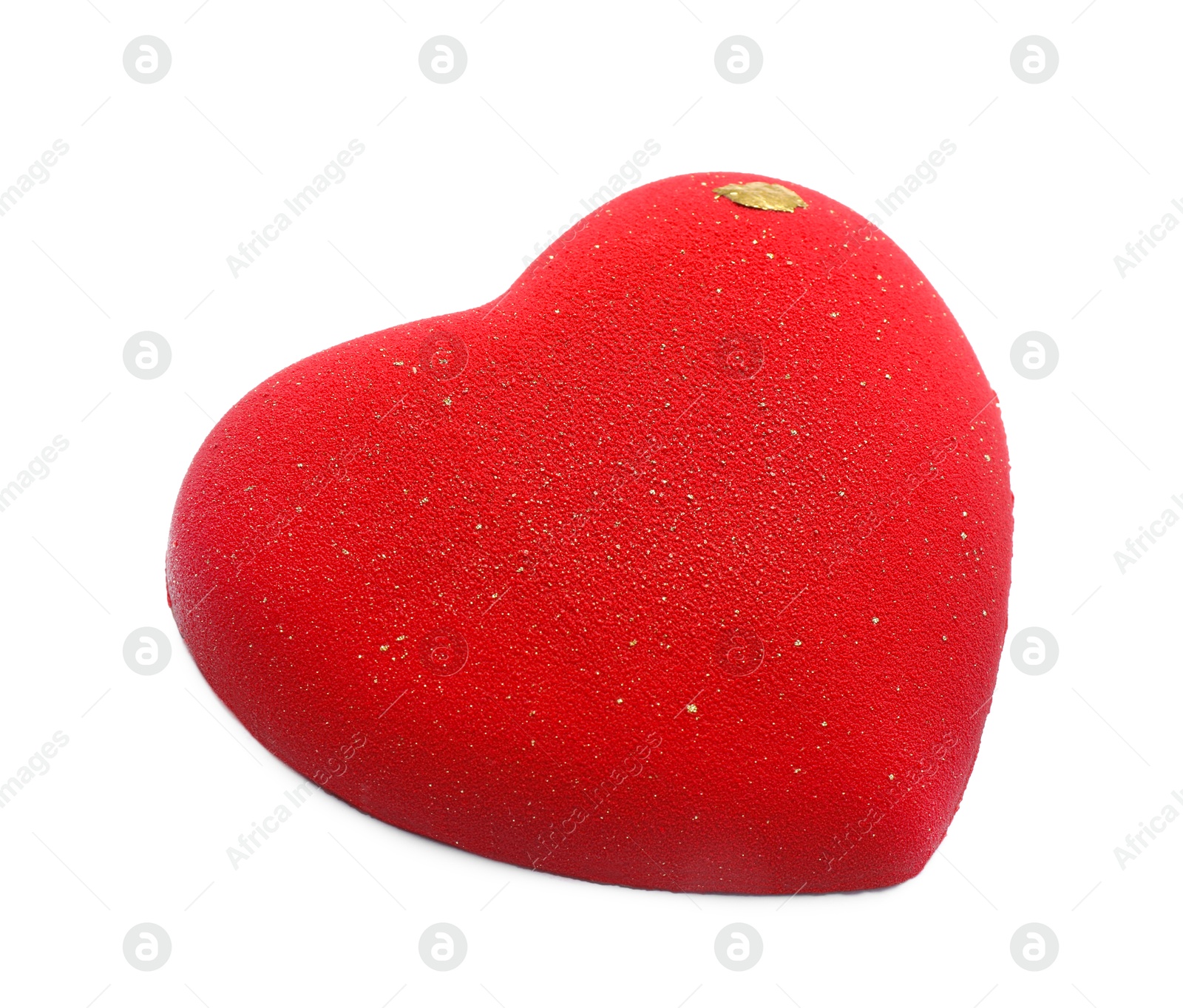 Photo of Red heart shaped chocolate isolated on white