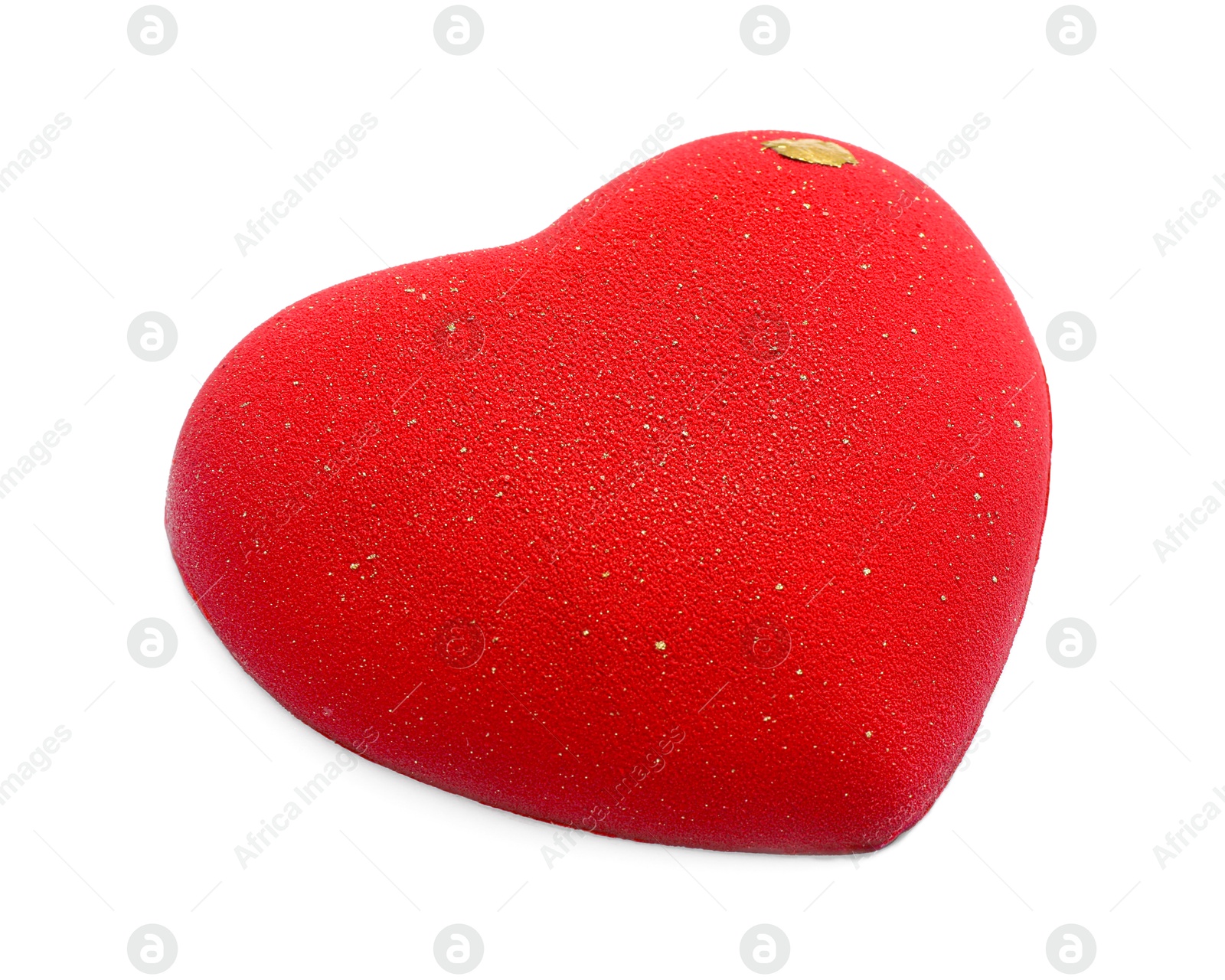 Photo of Red heart shaped chocolate isolated on white