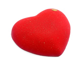 Photo of Red heart shaped chocolate isolated on white