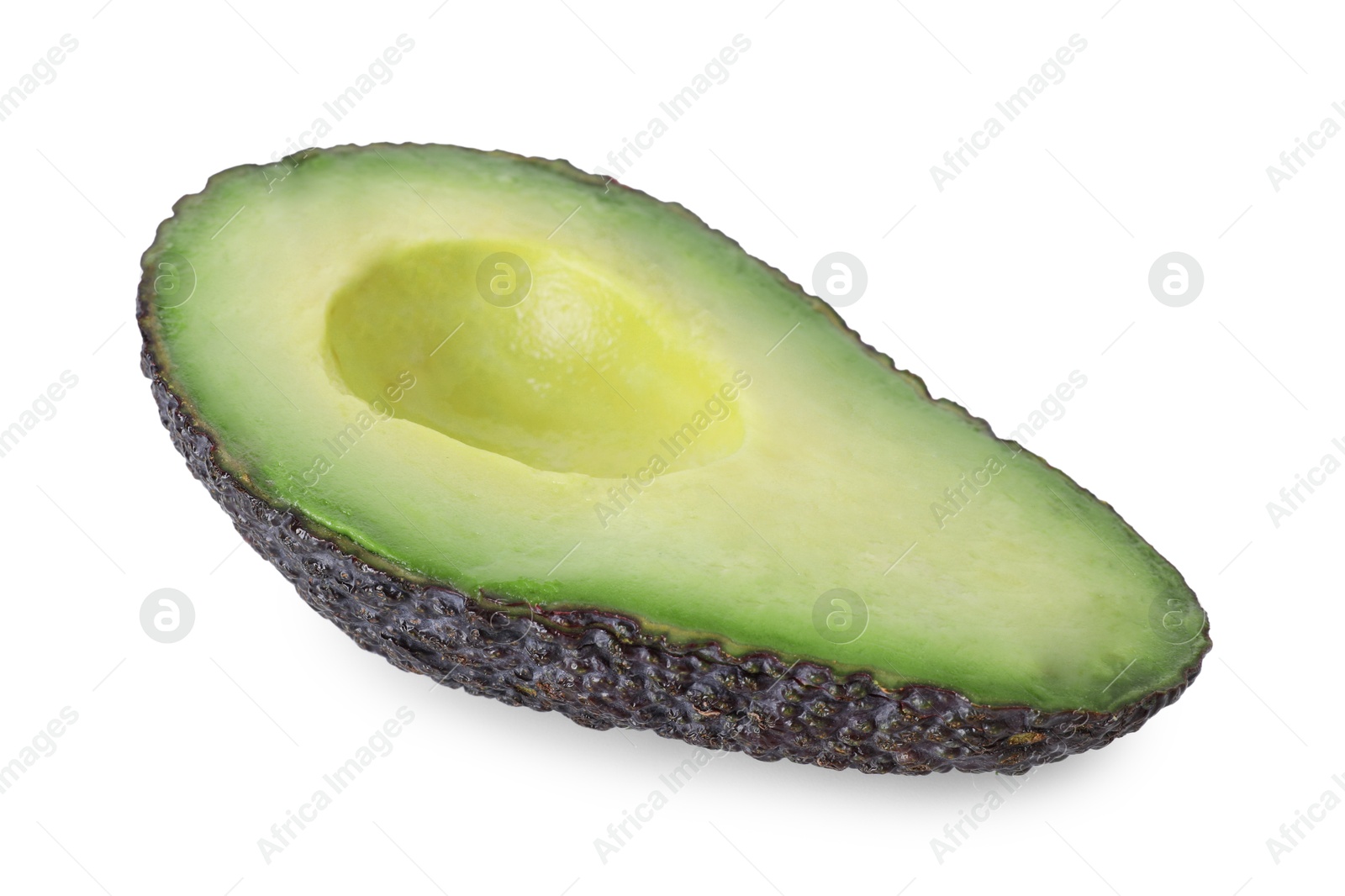 Photo of Half of ripe avocado isolated on white