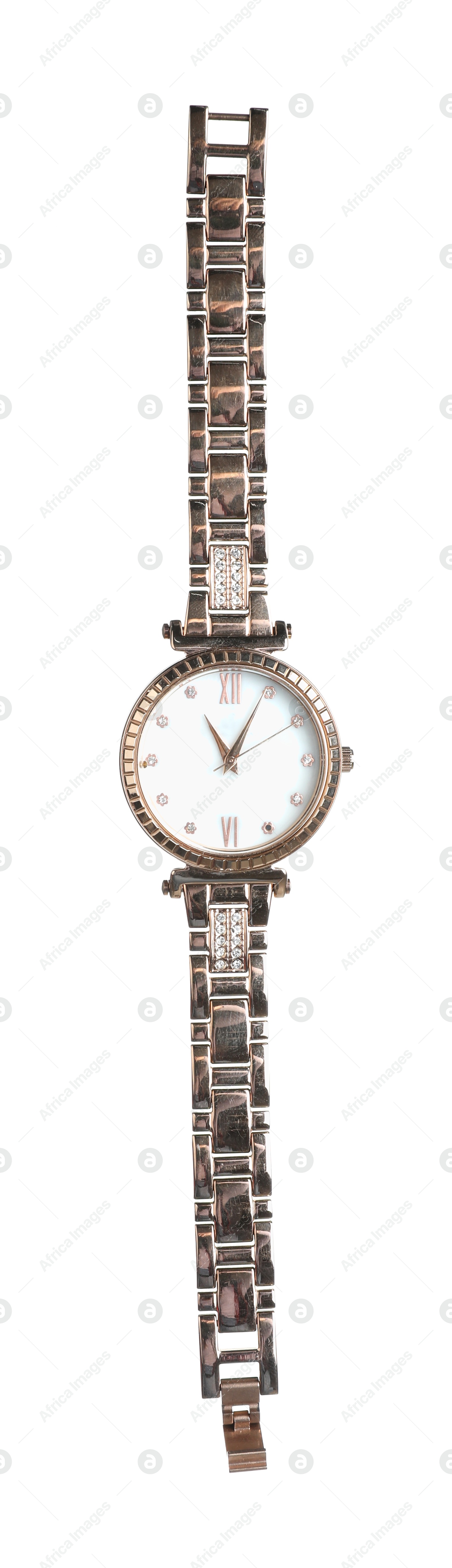 Photo of One luxury wrist watch isolated on white