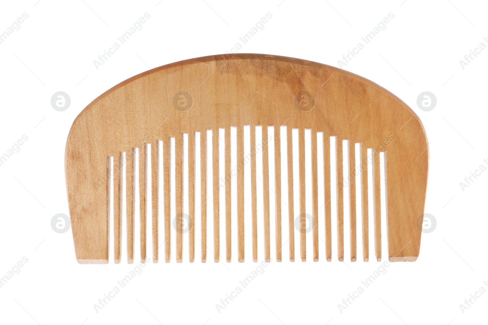 Photo of One wooden hair comb isolated on white