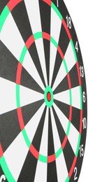 Photo of One dartboard isolated on white. Sports equipment