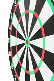 Photo of One dartboard isolated on white. Sports equipment