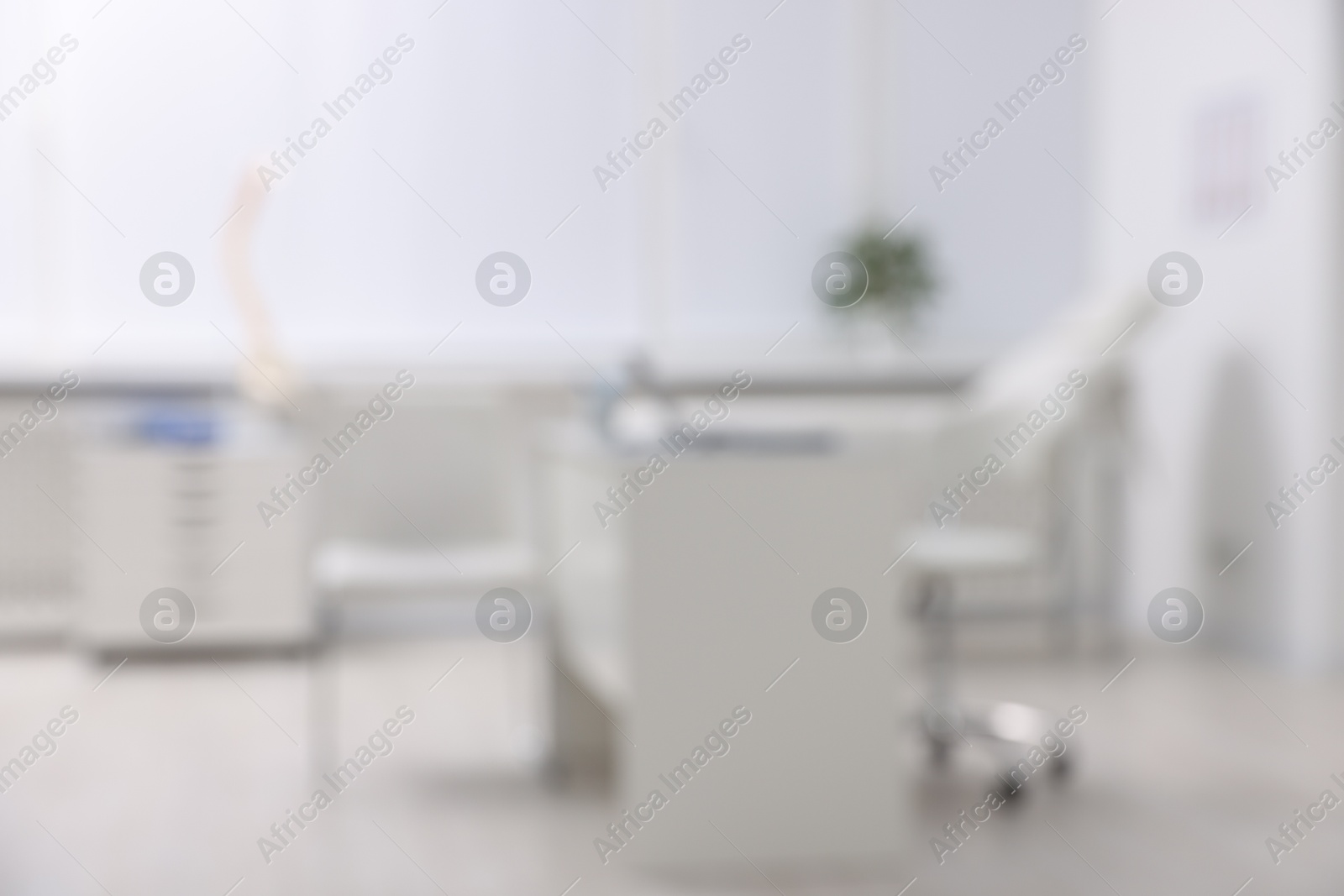 Photo of Blurred view of doctor's workplace in medical office