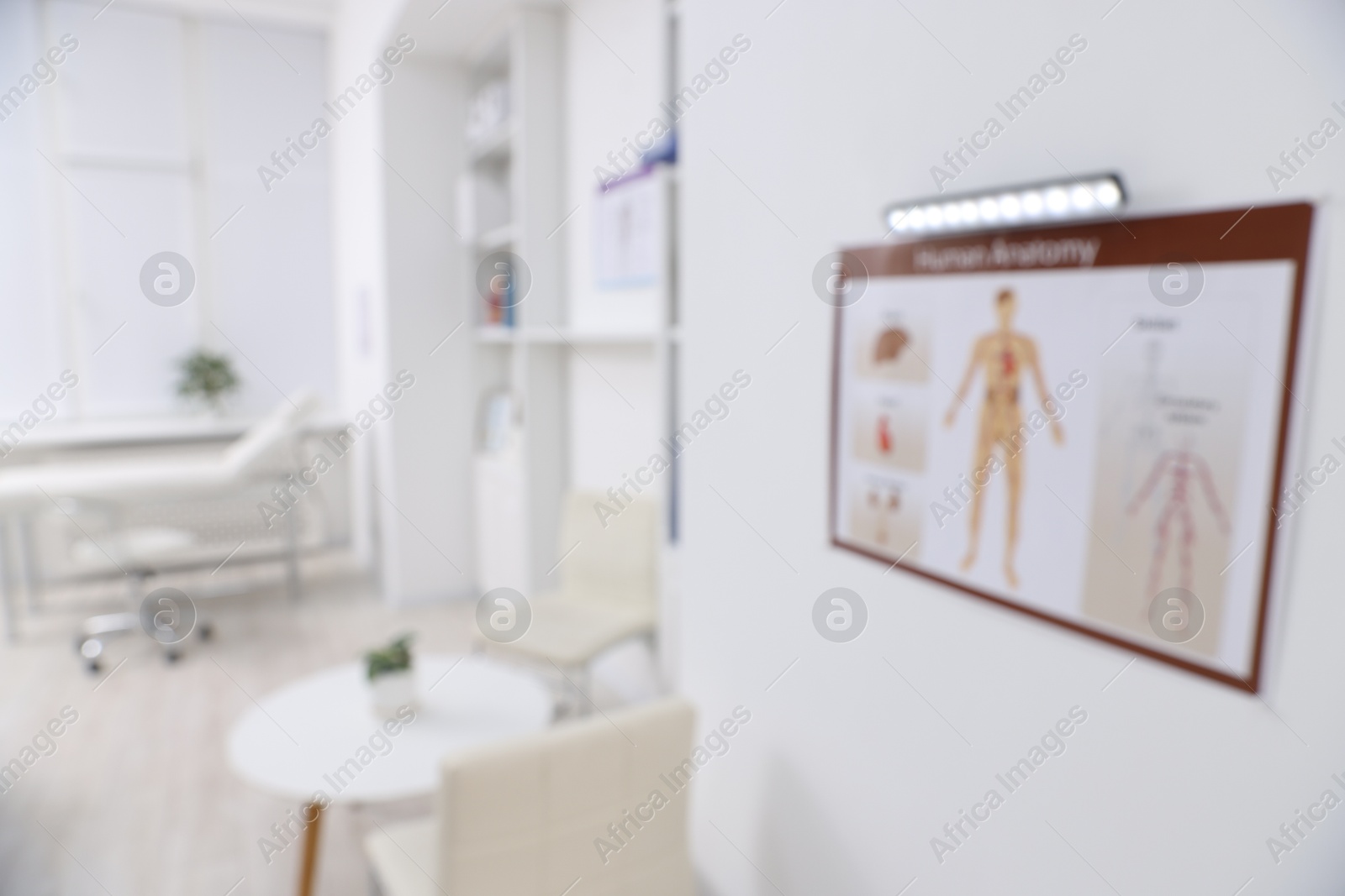 Photo of Blurred view of waiting area in medical office