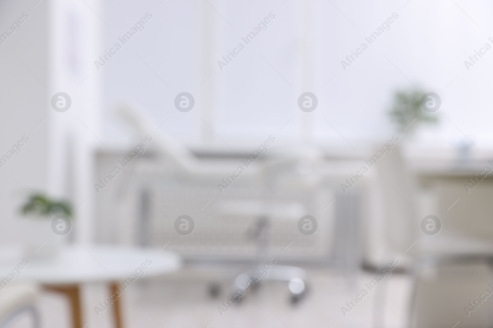 Photo of Blurred view of doctor's workplace in medical office