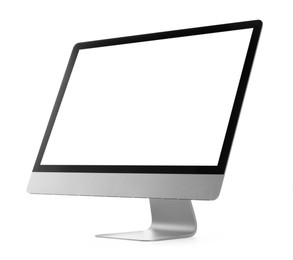 Photo of Computer monitor isolated on white. Modern technology