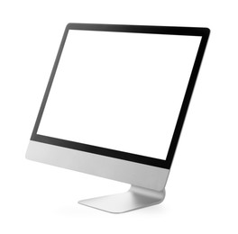 Photo of Computer monitor isolated on white. Modern technology