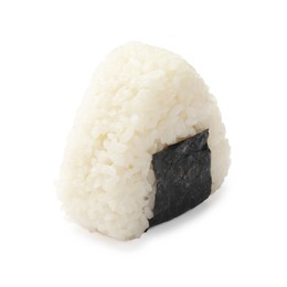 Photo of Rice ball (onigiri) isolated on white. Traditional Japanese dish