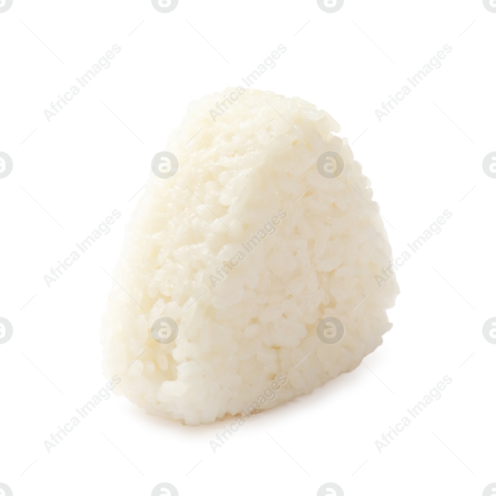 Photo of Rice ball (onigiri) isolated on white. Traditional Japanese dish