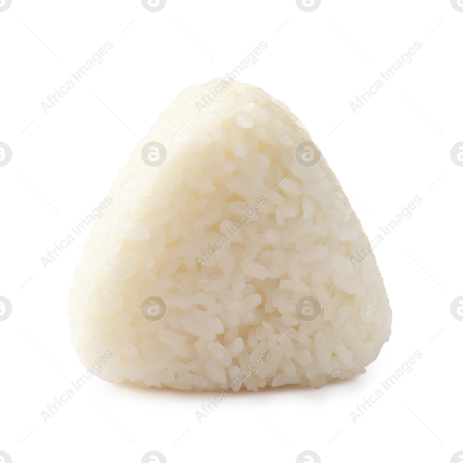 Photo of Rice ball (onigiri) isolated on white. Traditional Japanese dish