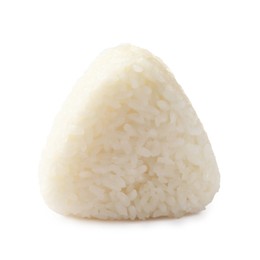 Photo of Rice ball (onigiri) isolated on white. Traditional Japanese dish