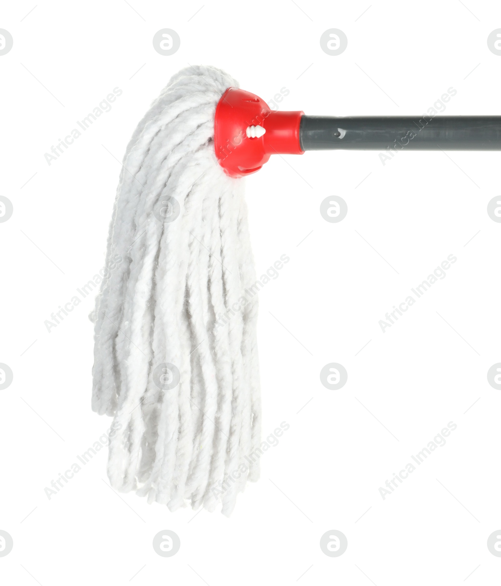 Photo of String mop isolated on white. Cleaning equipment