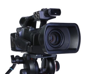 Photo of Modern professional video camera isolated on white