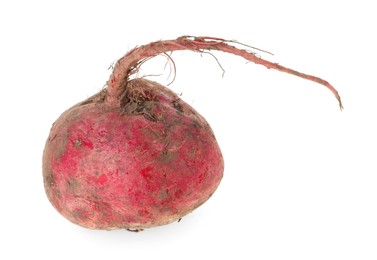 Photo of One fresh ripe beetroot isolated on white