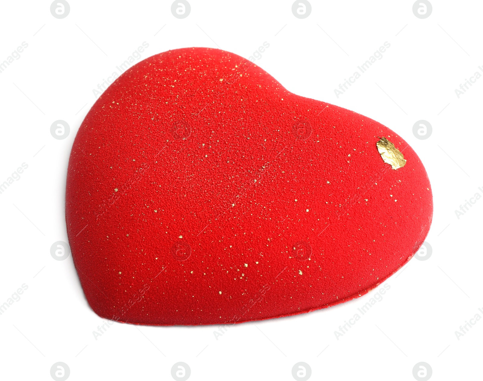 Photo of Red heart shaped chocolate isolated on white