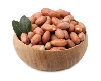 Photo of Fresh peanuts in bowl isolated on white