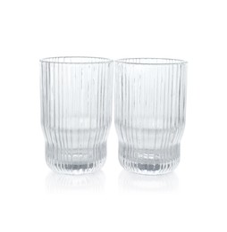 Photo of Two empty clean glasses isolated on white