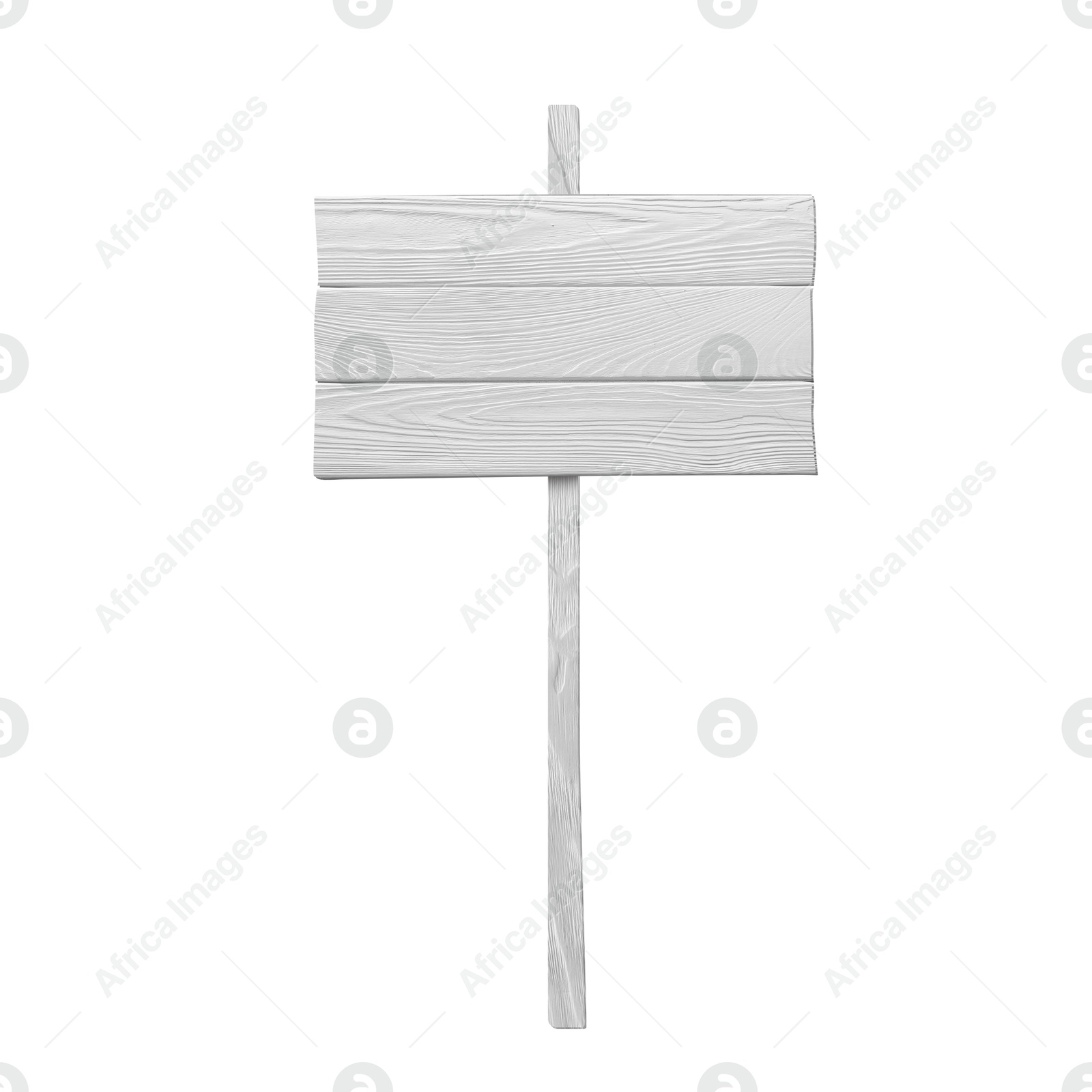Wooden pole with board on white background Image of Wooden pole with board on white background