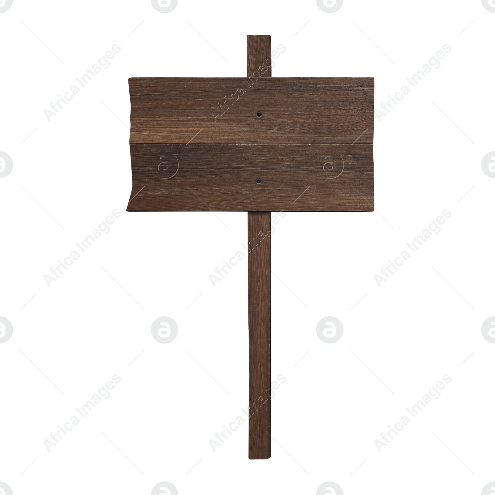 Wooden pole with board on white background Image of Wooden pole with board on white background
