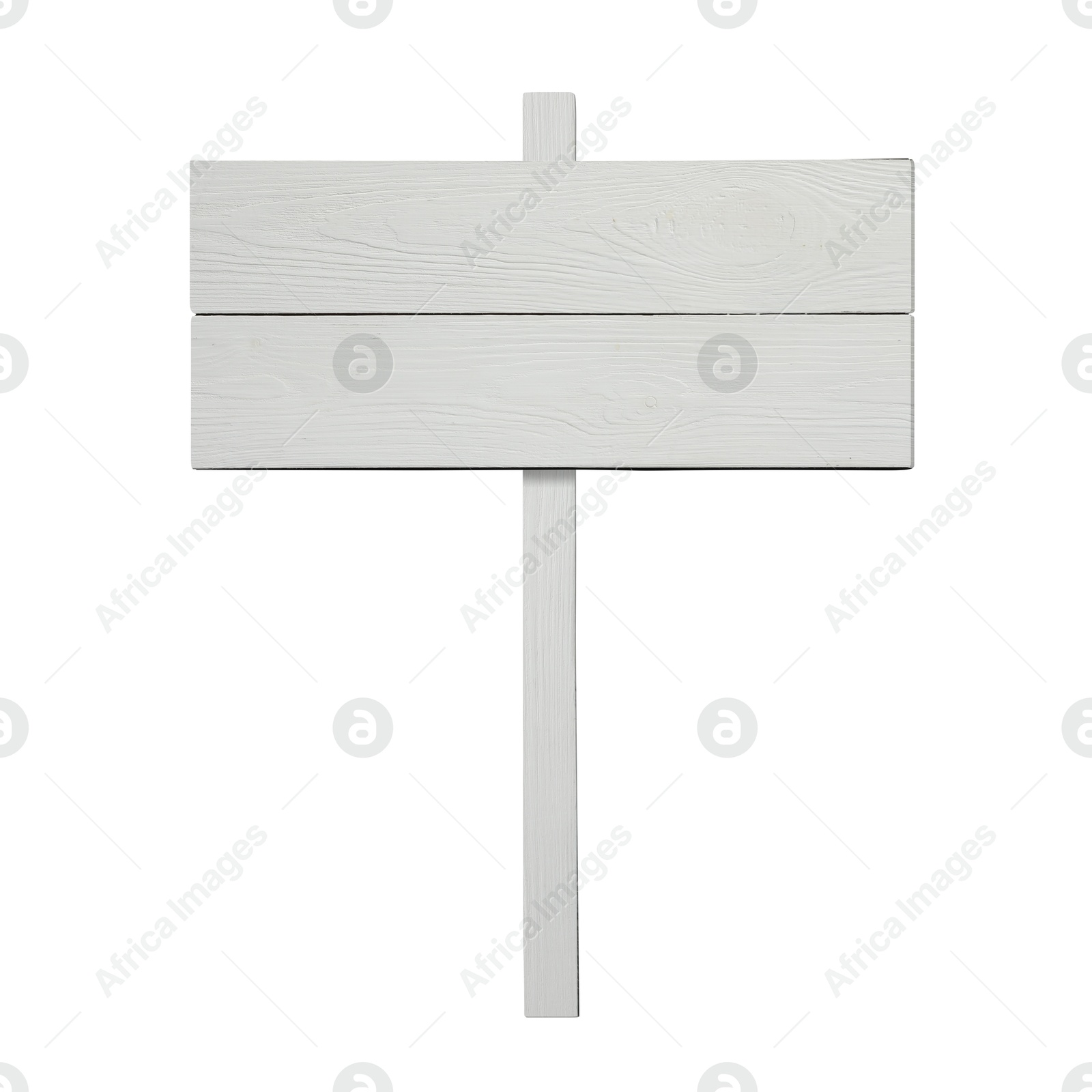 Wooden pole with board on white background Image of Wooden pole with board on white background