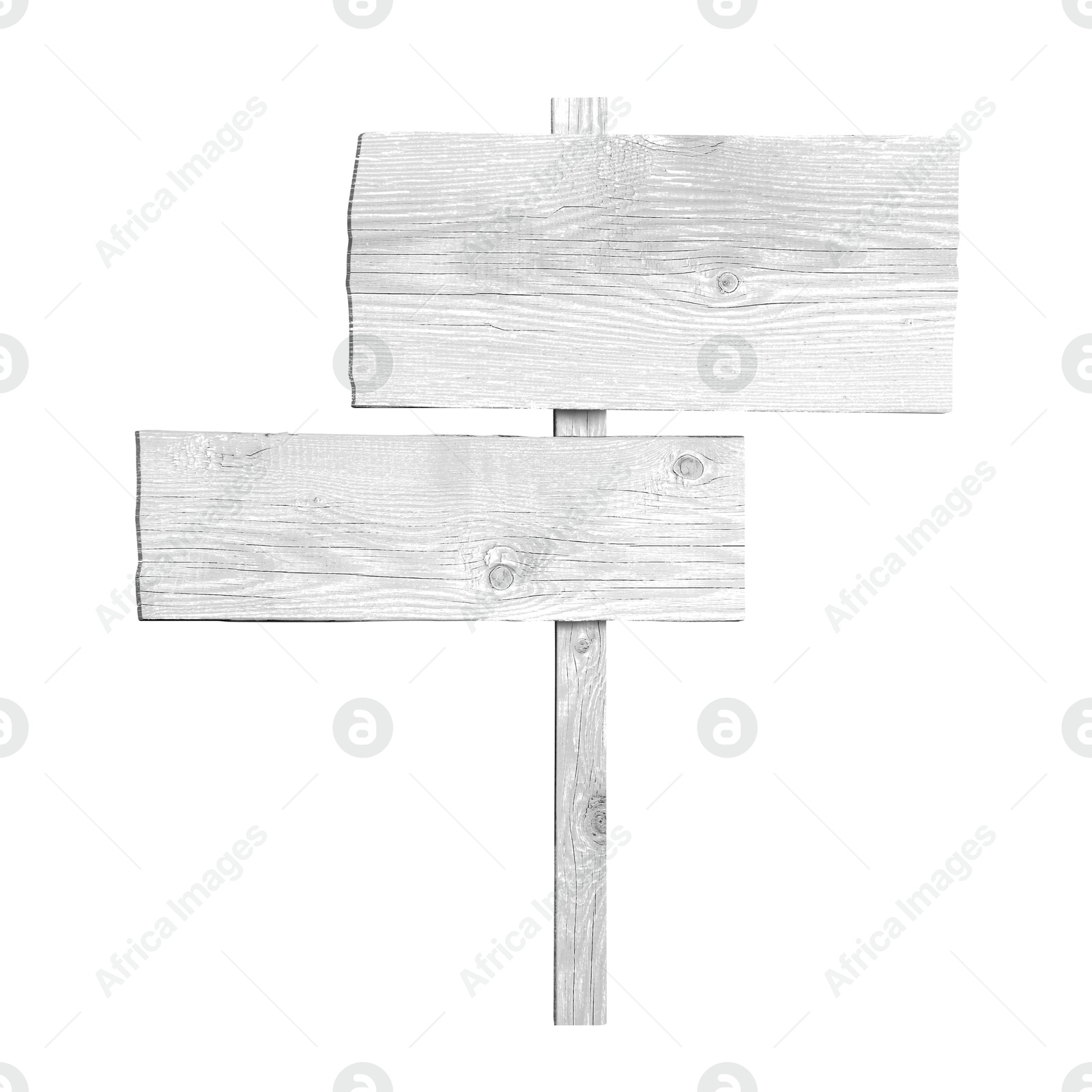 Wooden pole with boards on white background Image of Wooden pole with boards on white background